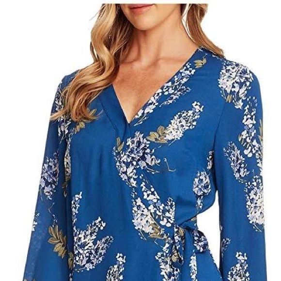 Vince Camuto ‘Weeping Willows’ Floral Wrap Tie Blouse Plus Size 1X - Picture 1 of 4